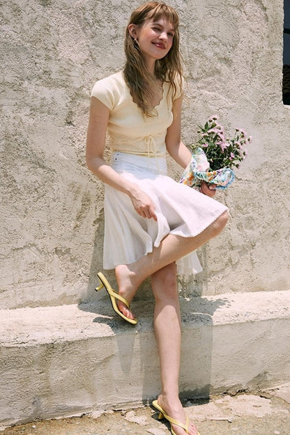 White Lace A-Line Skirt