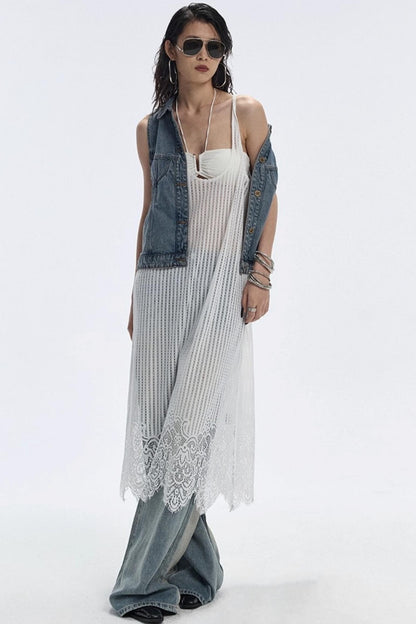 Summer Blue Washed Denim Vest