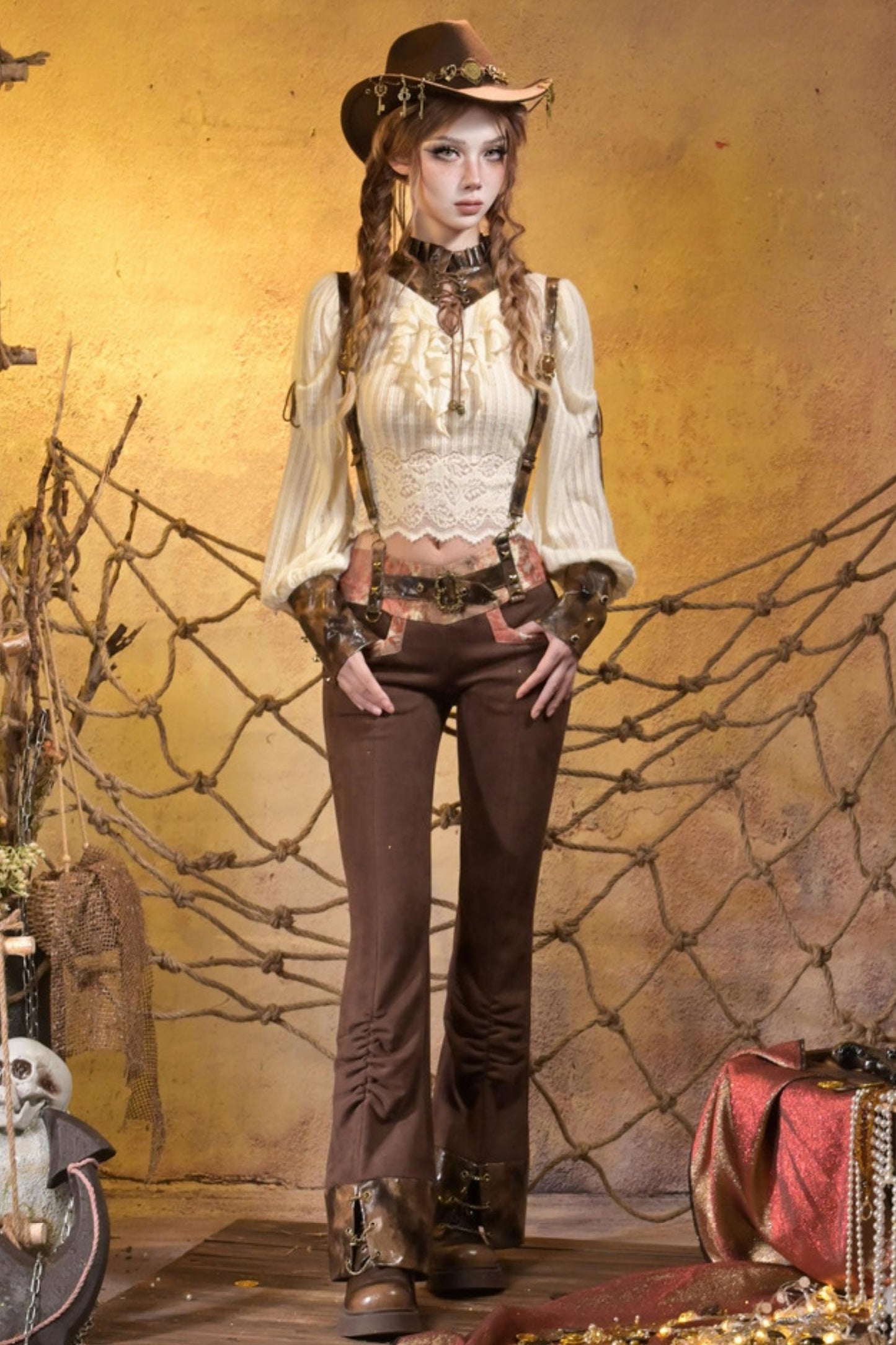 Steampunk Knitted Lace Top