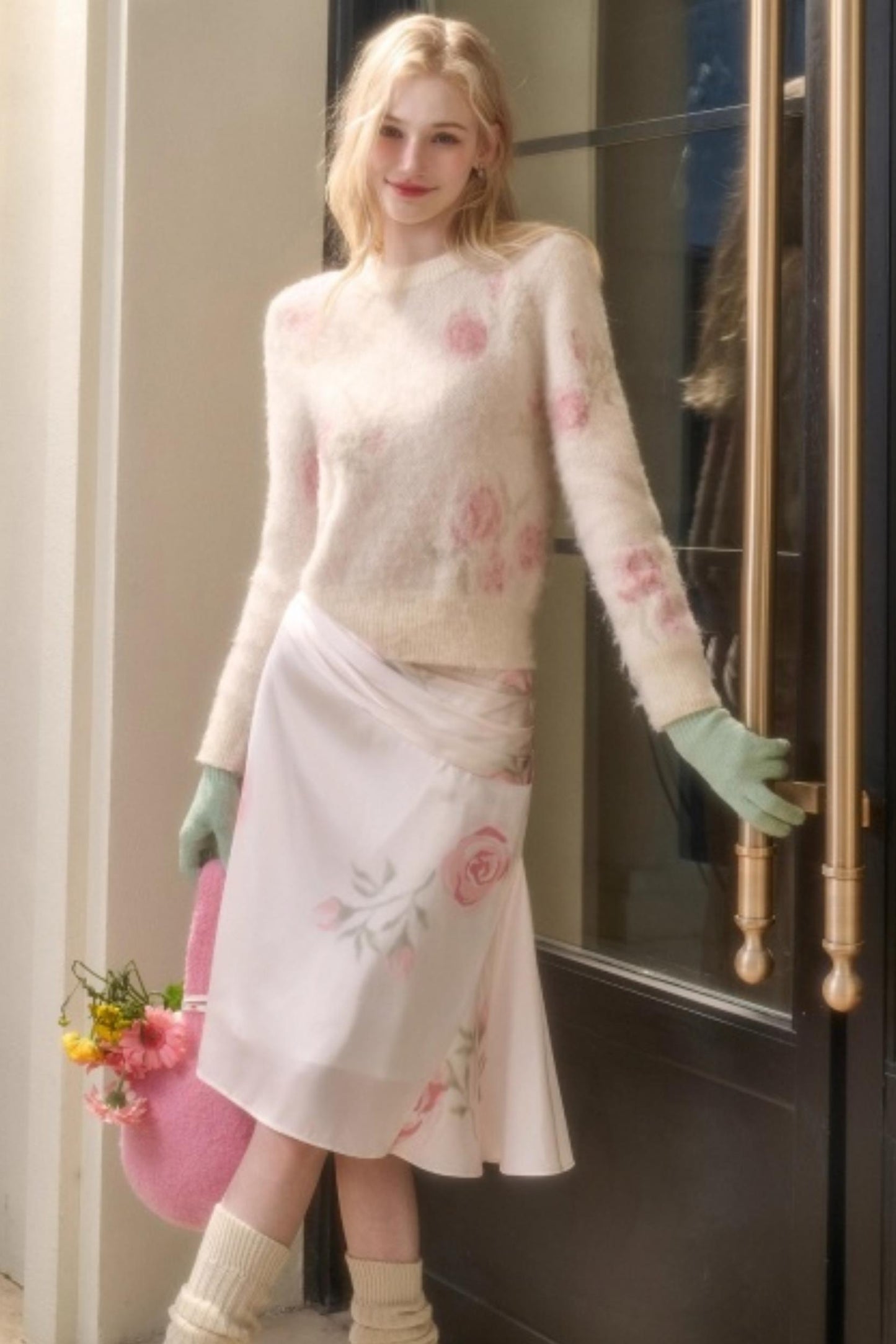 Milky Way Wool Sweater Skirt Set-Up