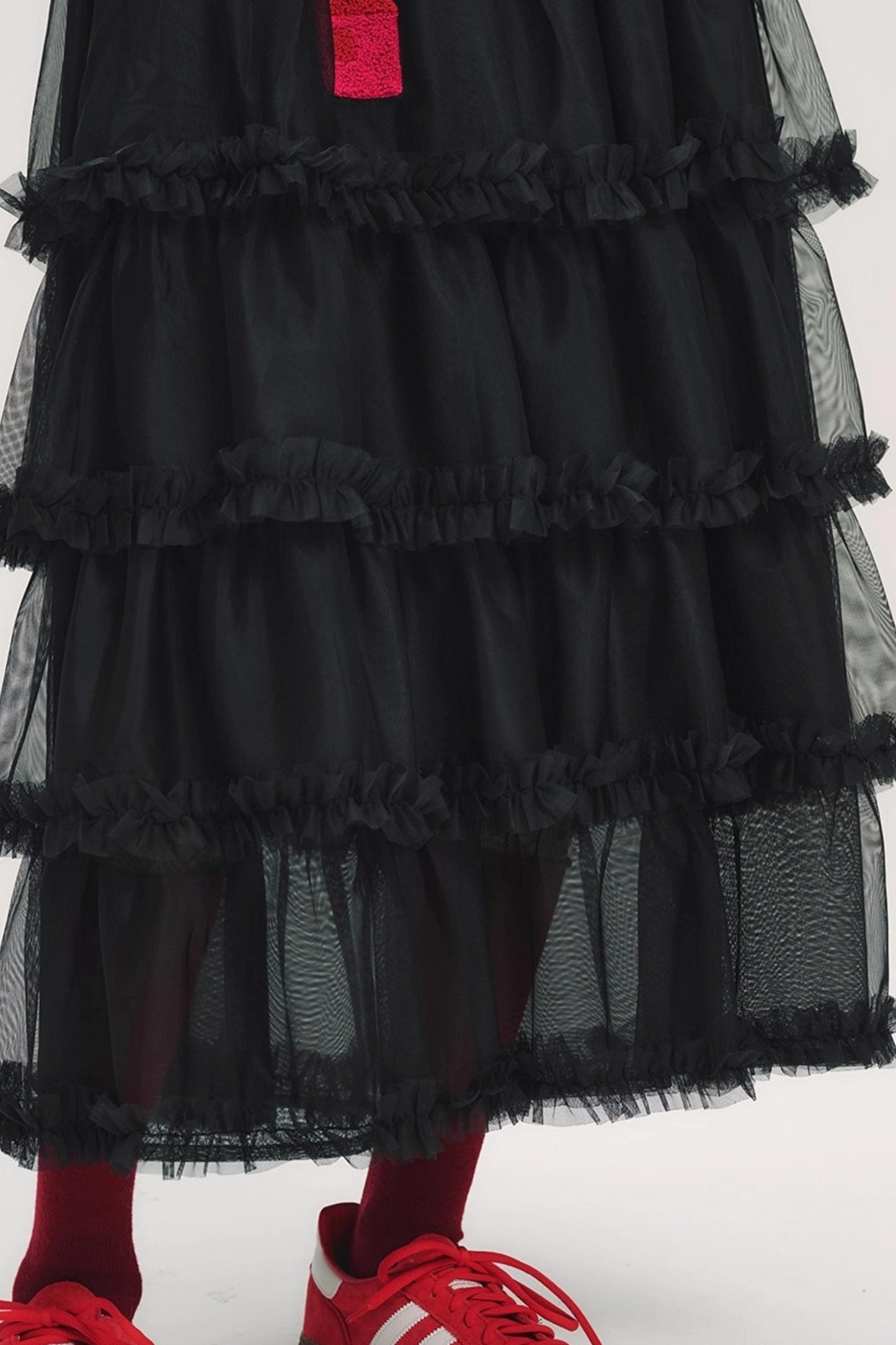 3D Embroidery Ruffled Skirt