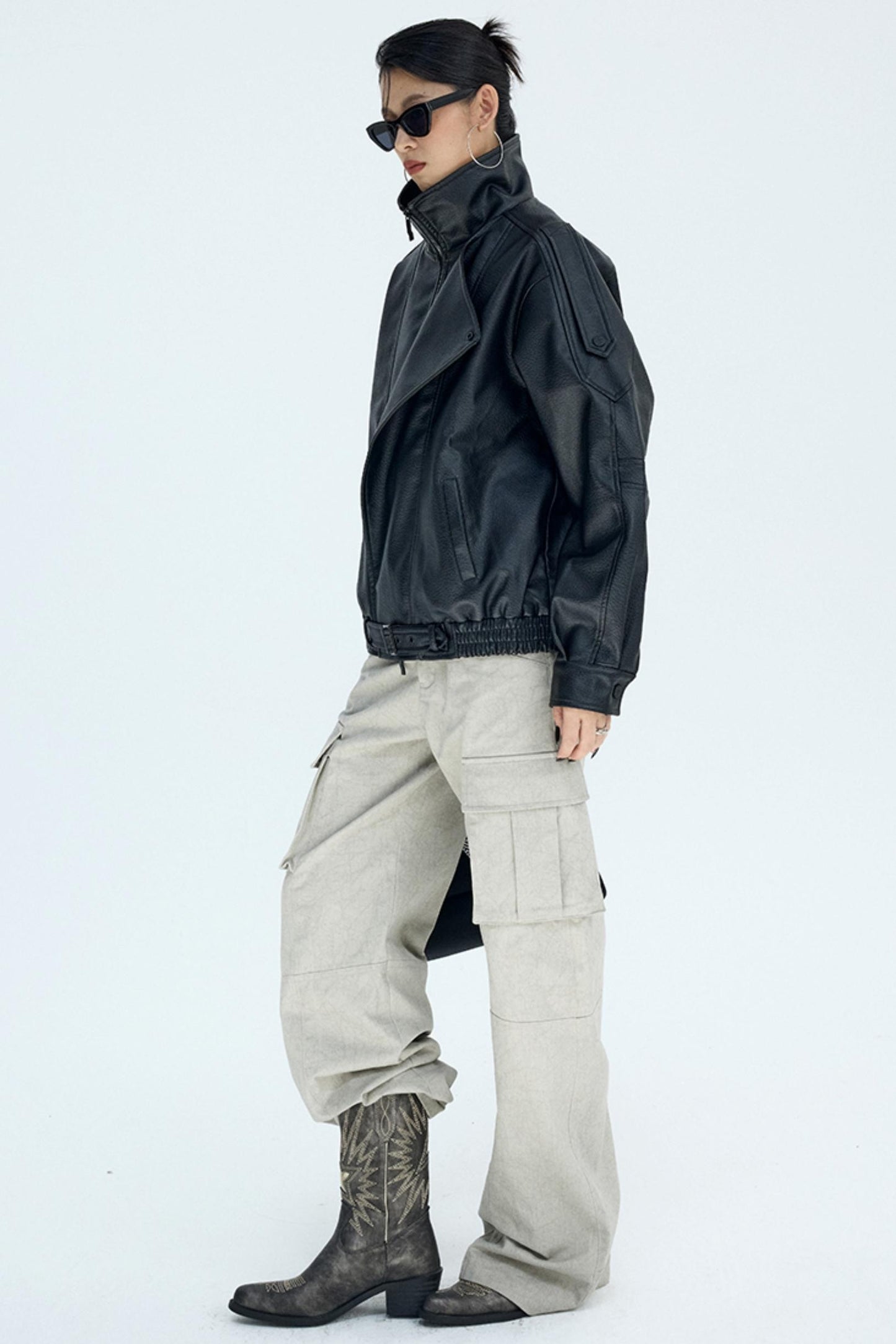 Retro Distressed Glacier Cargo Pants