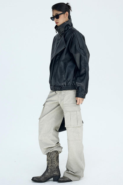 Retro Distressed Glacier Cargo Pants