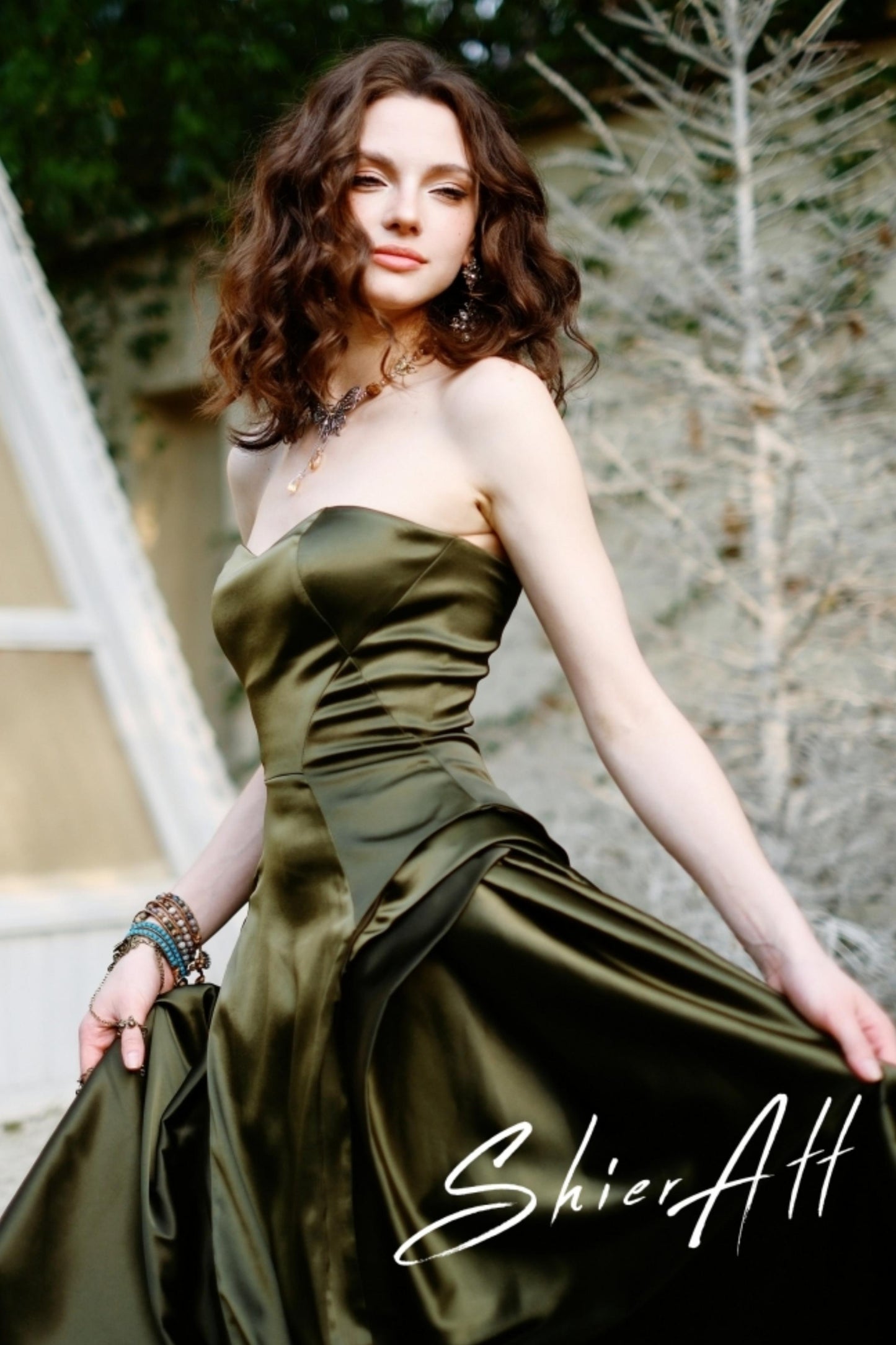 Wanderlust Satin Fit & Flare Dress