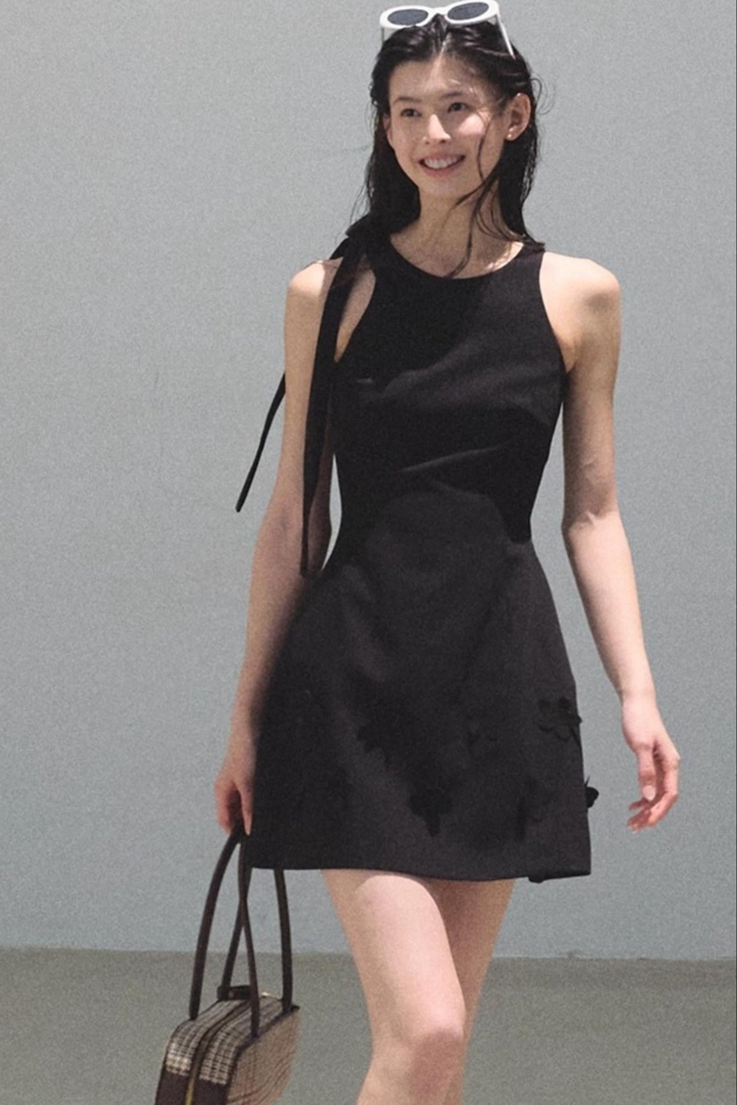 Floral Ribbon Waist Dress