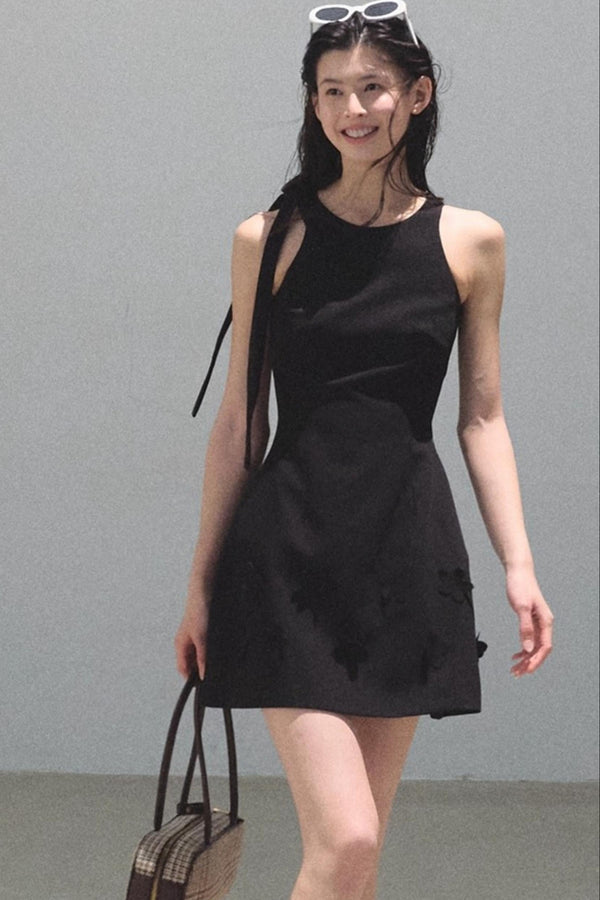 Floral Ribbon Waist Dress