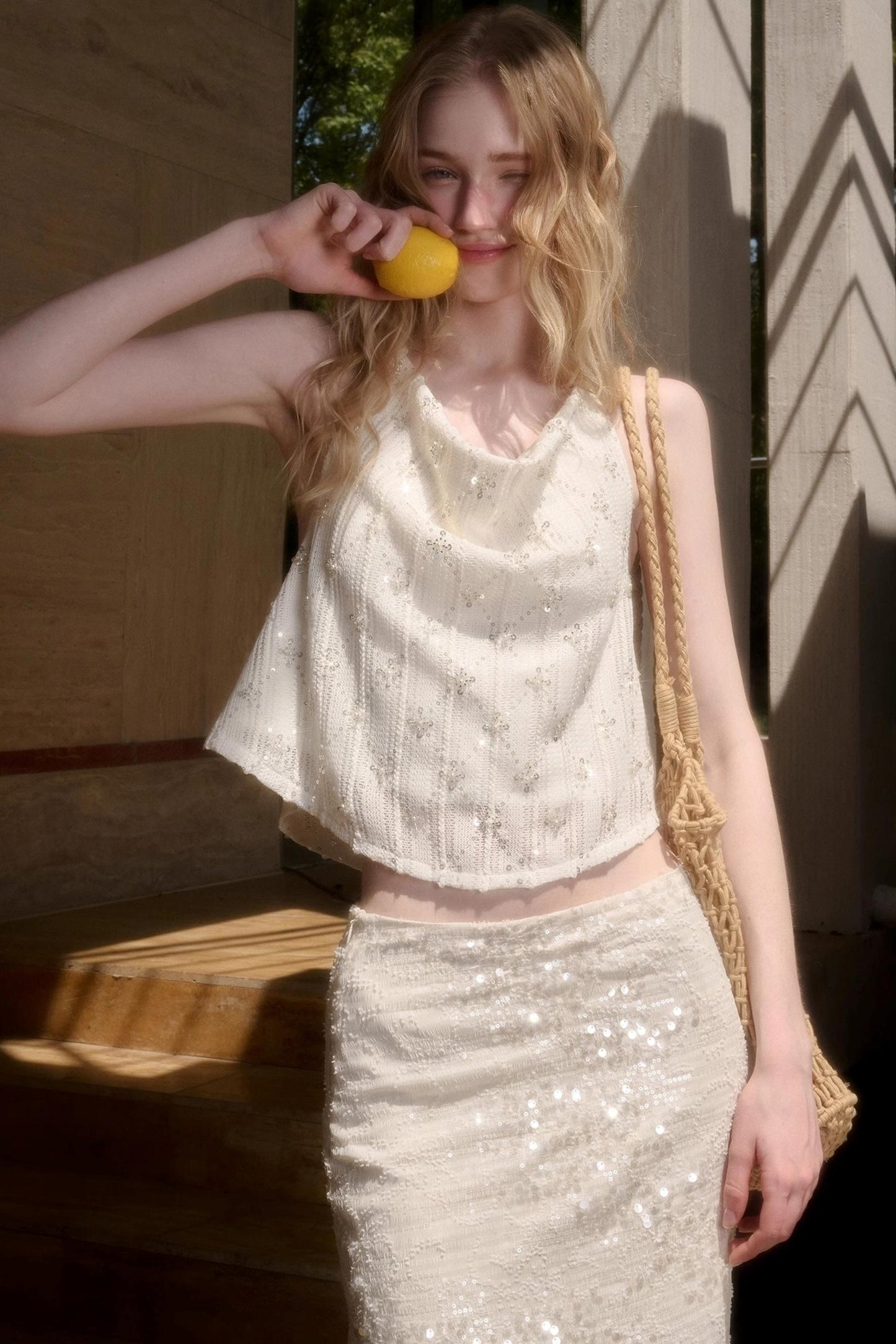 Elegant Starlit Top Skirt Set-Up