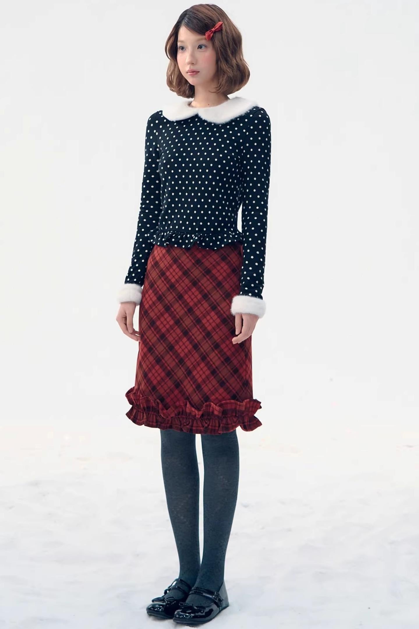Fair Isle Polka Dot Knit Top
