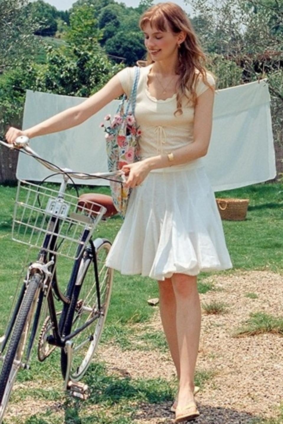 White Lace A-Line Skirt