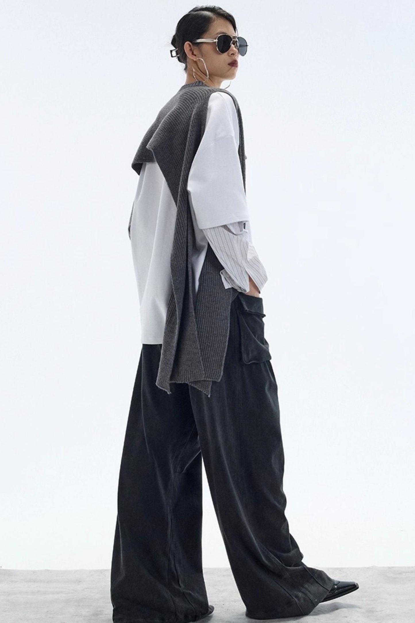 White Striped Crew Neck T-Shirt