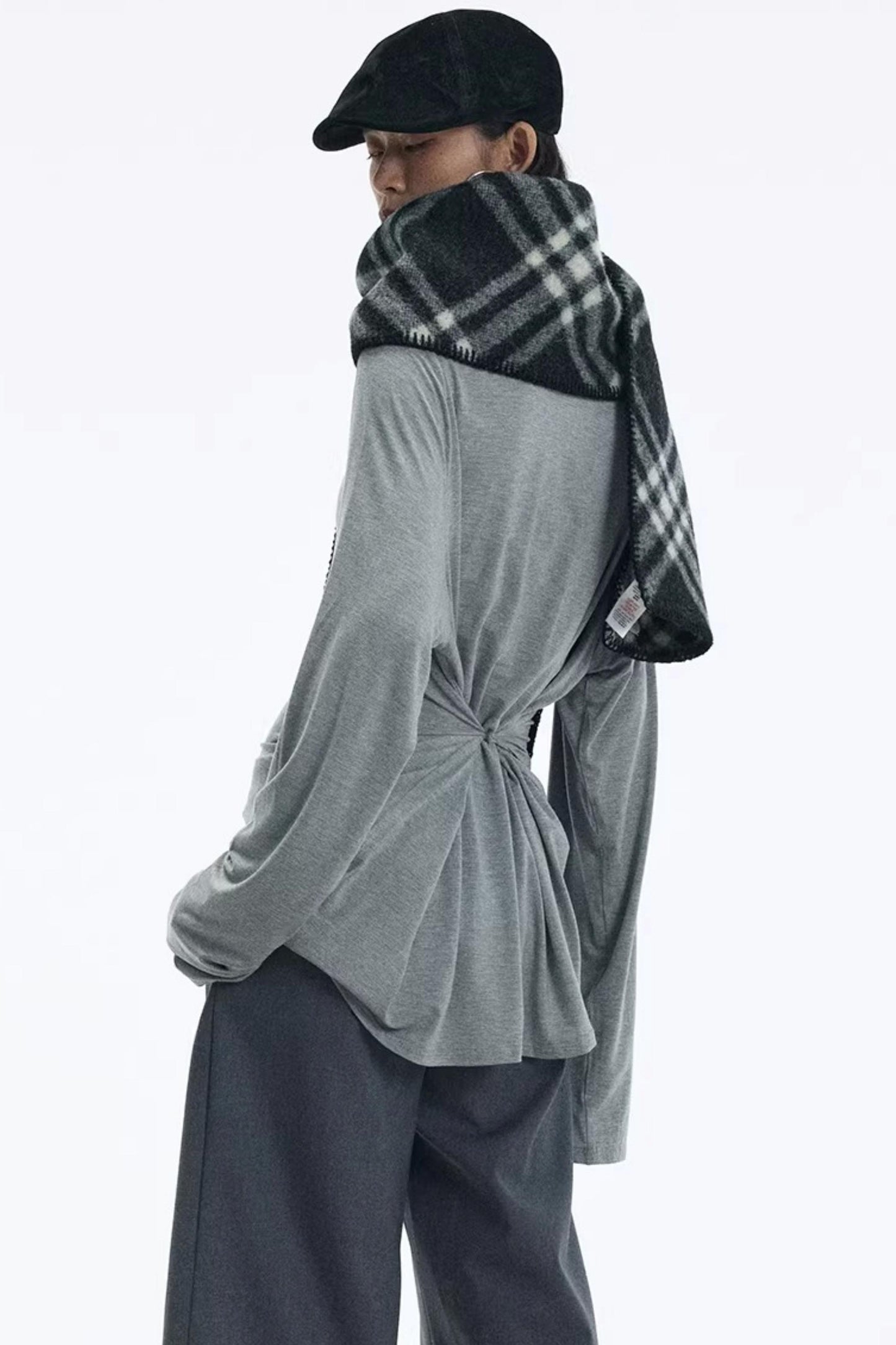 Long-Sleeve Mask Blouse Top