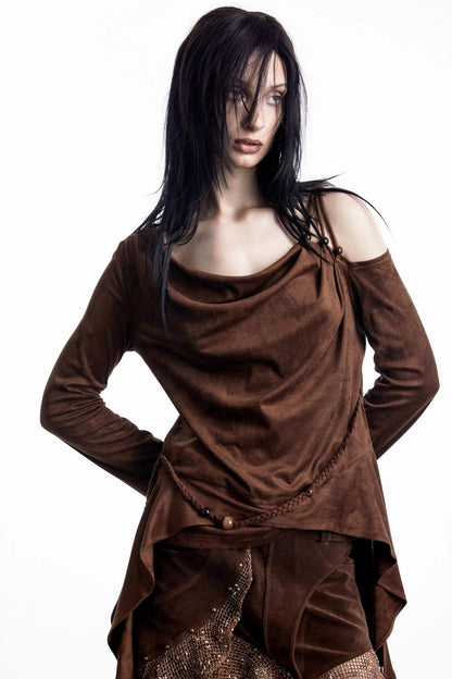 Pearl Beaded Off-Shoulder Top