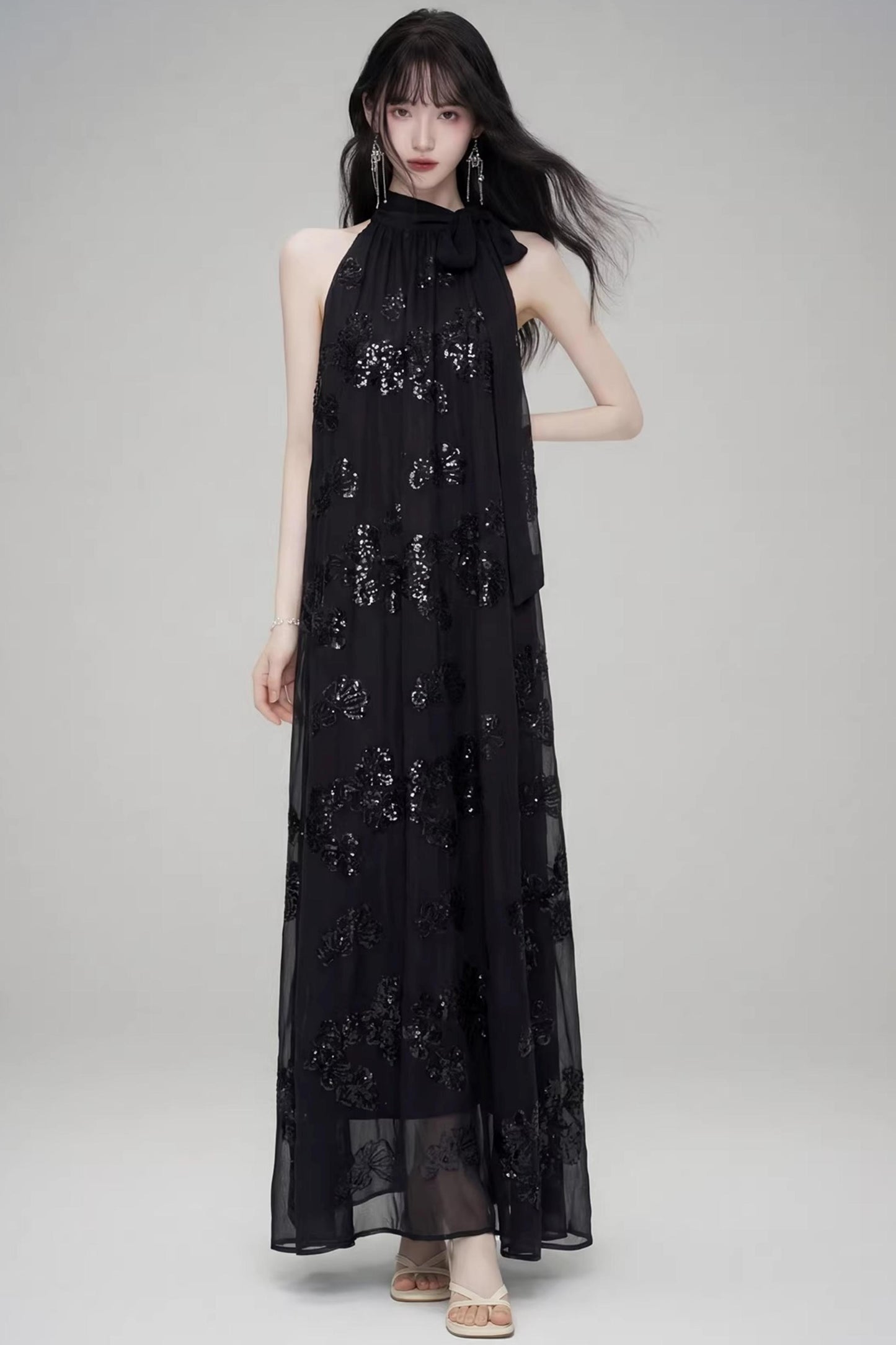 Gilt Shadow Halter Dress