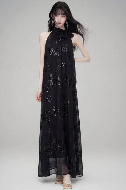 Gilt Shadow Halter Dress
