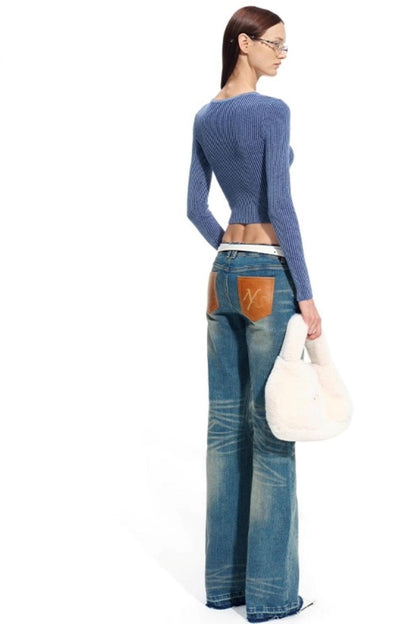 Wool Cropped Crew Neck Cardigan