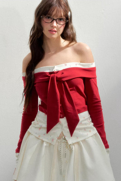 Bright Cherry One-Shoulder Top