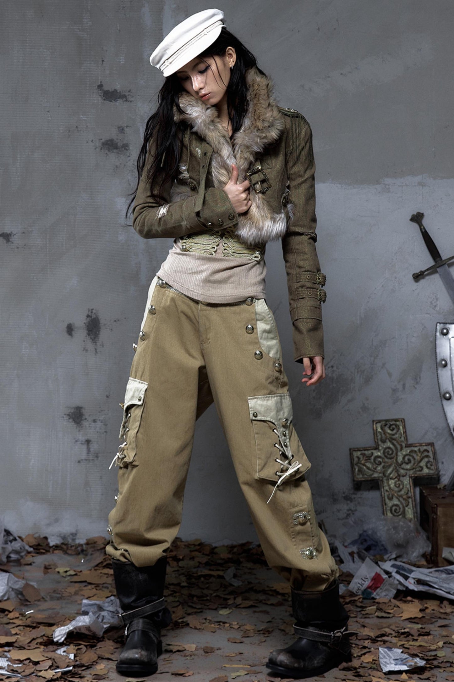 Retro Gold Thread Denim Jacket