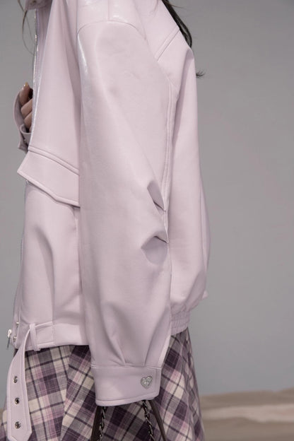 Rio Mist Purple Leather Jacket