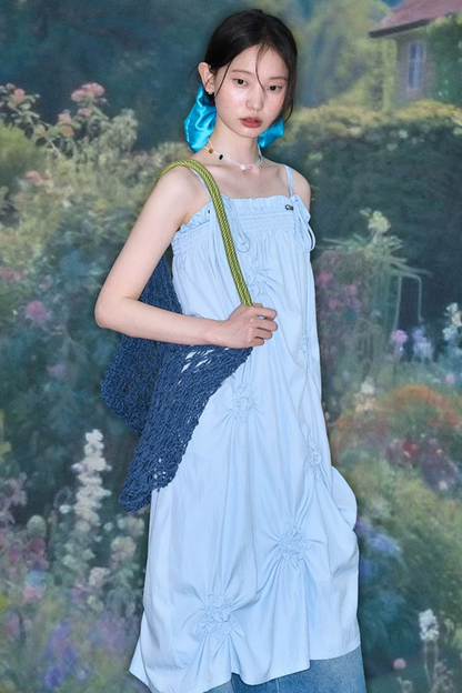 Marigold Pleated Flower Dress