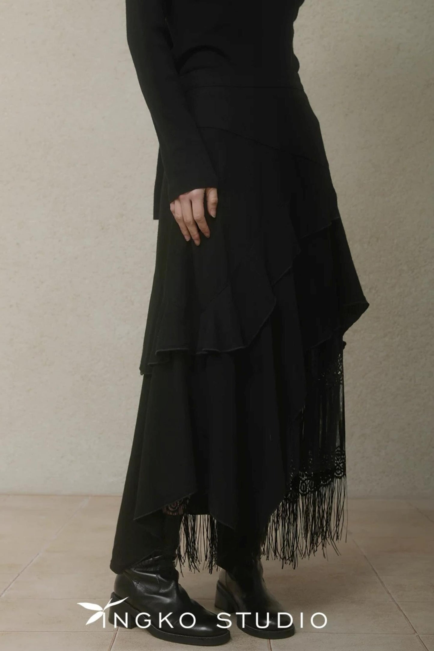 Layered Asymmetrical Lace Skirt