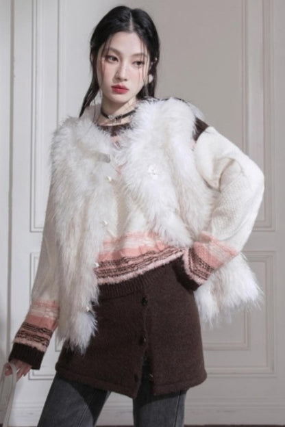 Sunset Gradient Knit Skirt Set