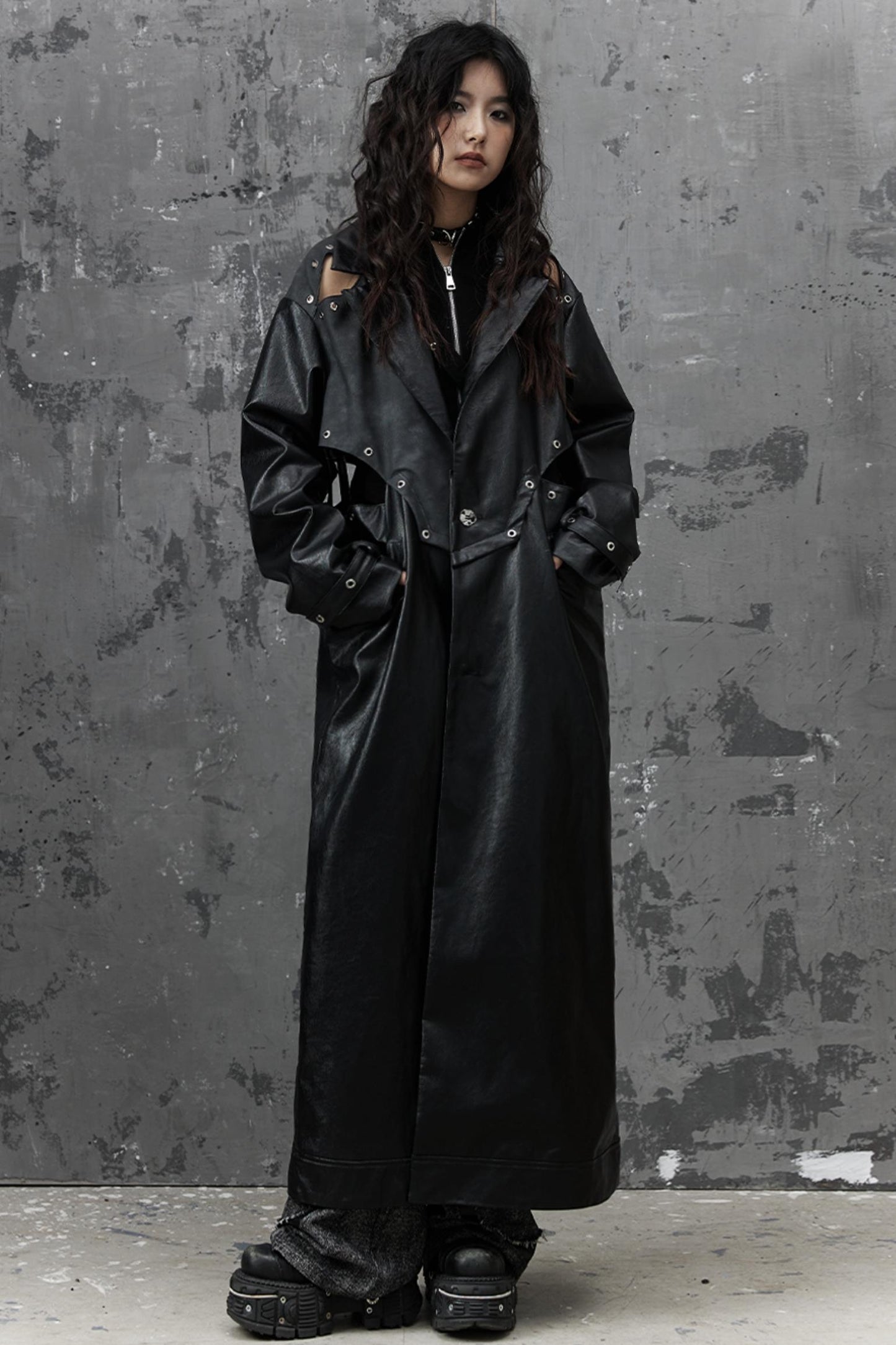 Dark Silhouette Leather Coat