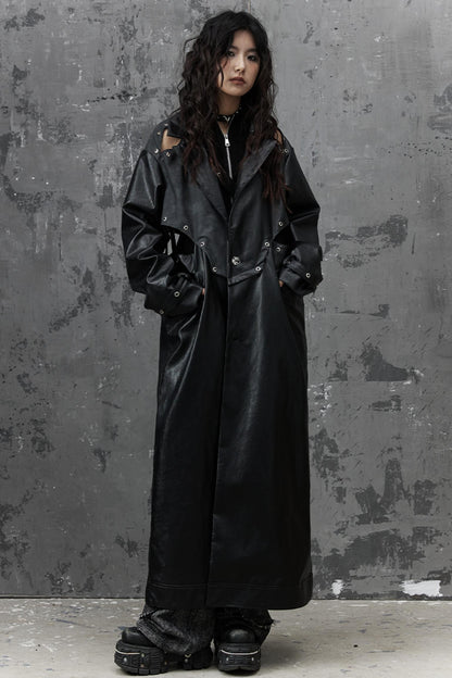 Dark Silhouette Leather Coat