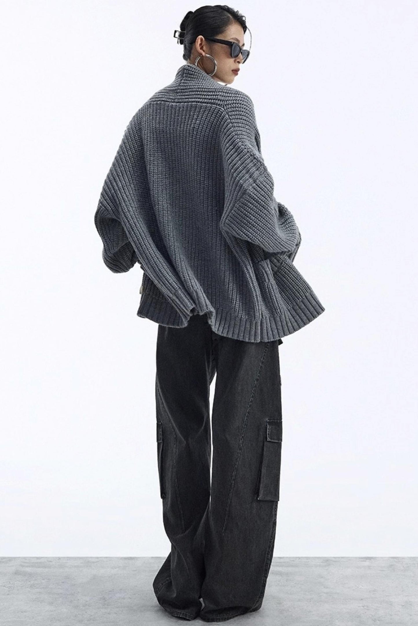 Lazy Style Large Pocket Knitted Cardigan