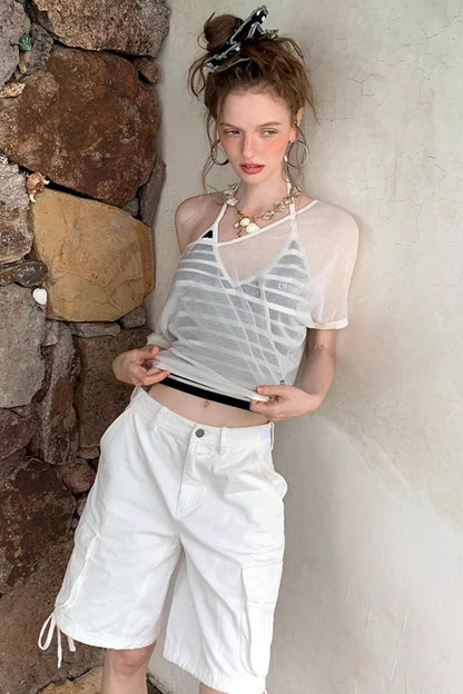 Uena Striped Suspender Set