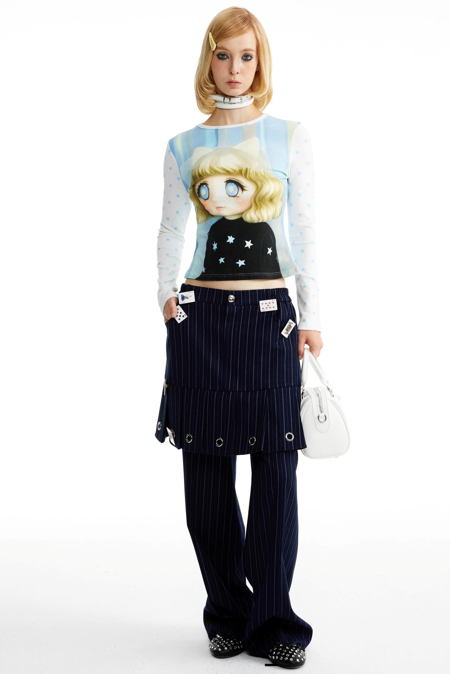 Fake Two-Piece Culottes Straight Pants