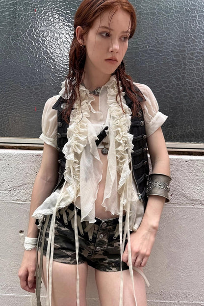 Gauze Ruffle Shirt