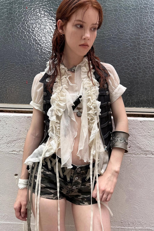 Gauze Ruffle Shirt