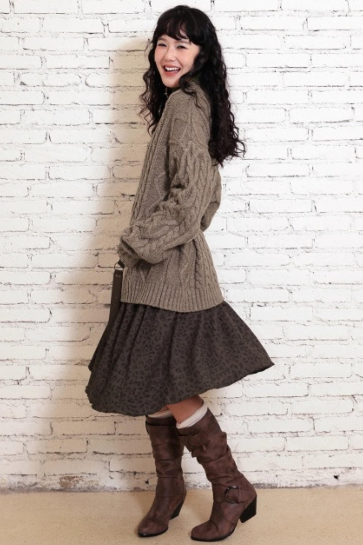 Sheep Wool Cable Knit Sweater