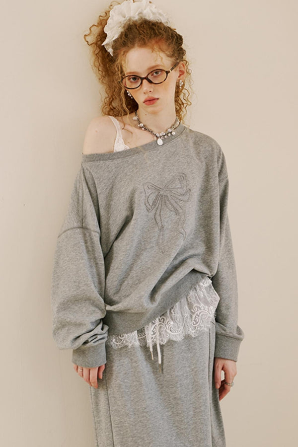 Chic Asymmetric Sweatshirt Set-Up