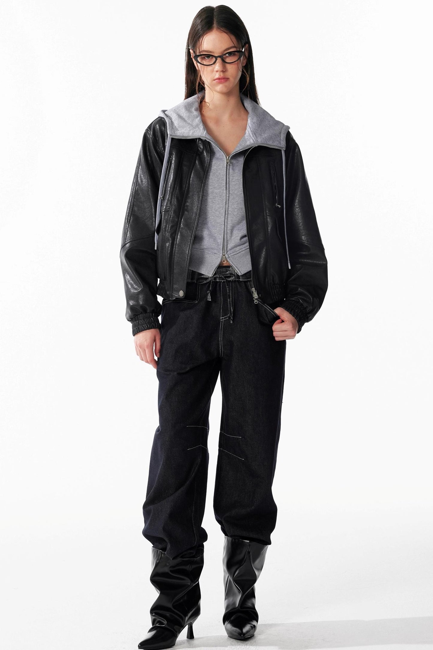 Vintage Texture Motorcycle Leather Jacket