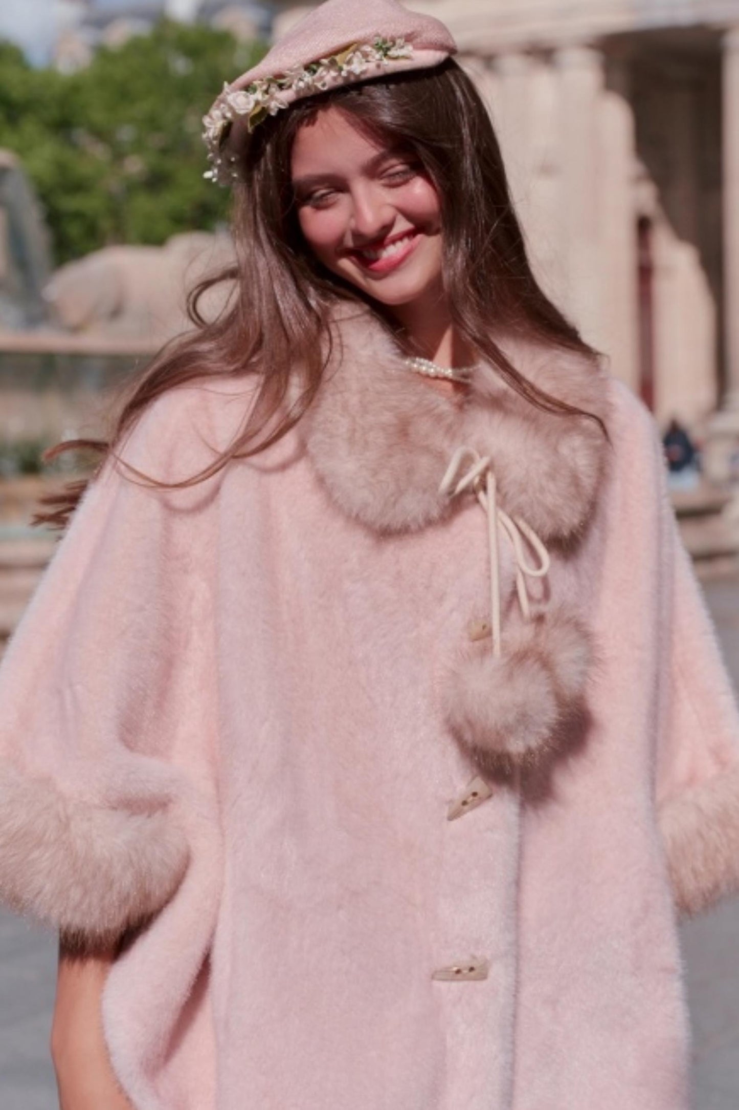 Lacemade Retro Fur Cape Coat