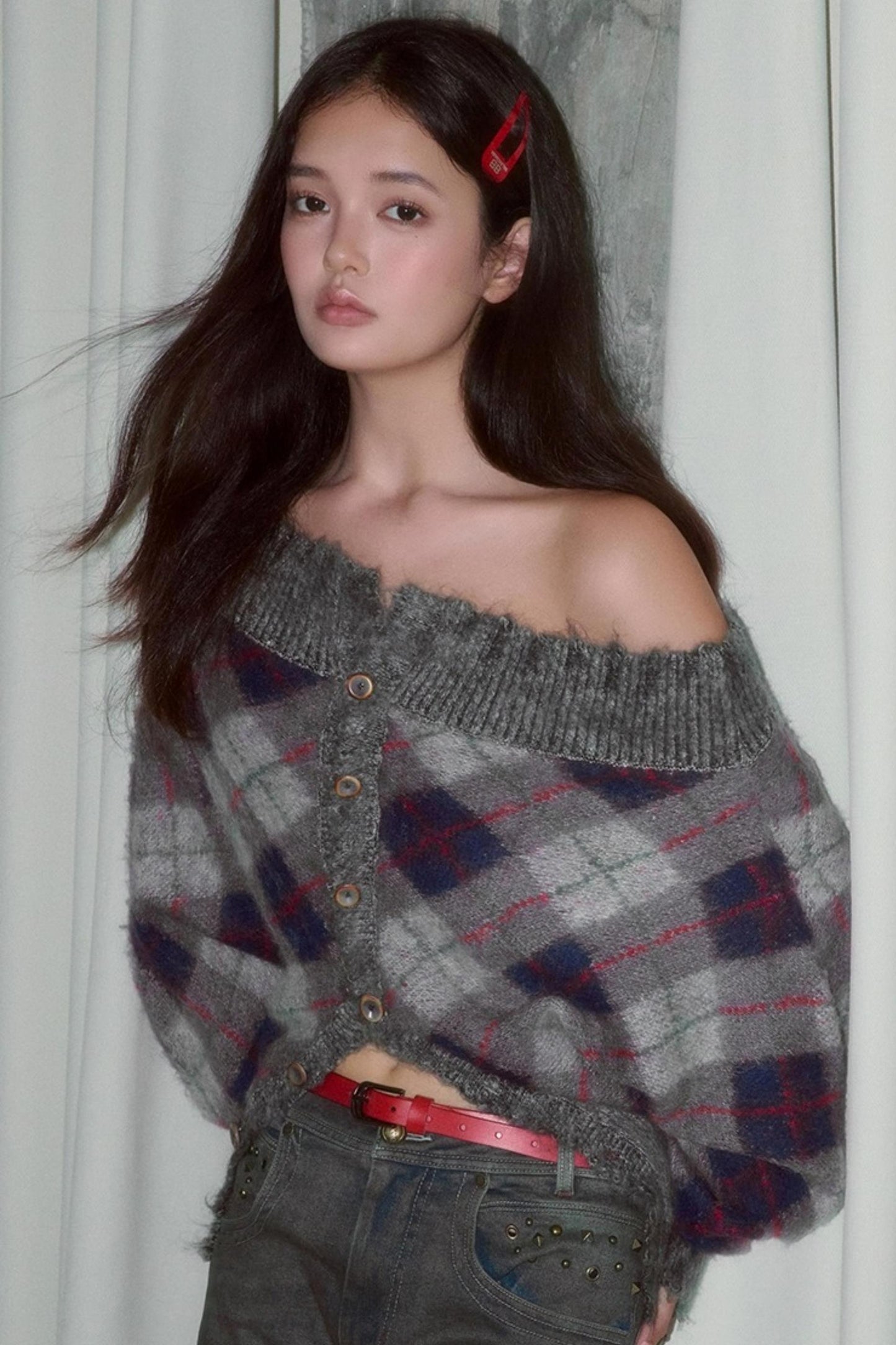 Spicy Loose Plaid Sweater