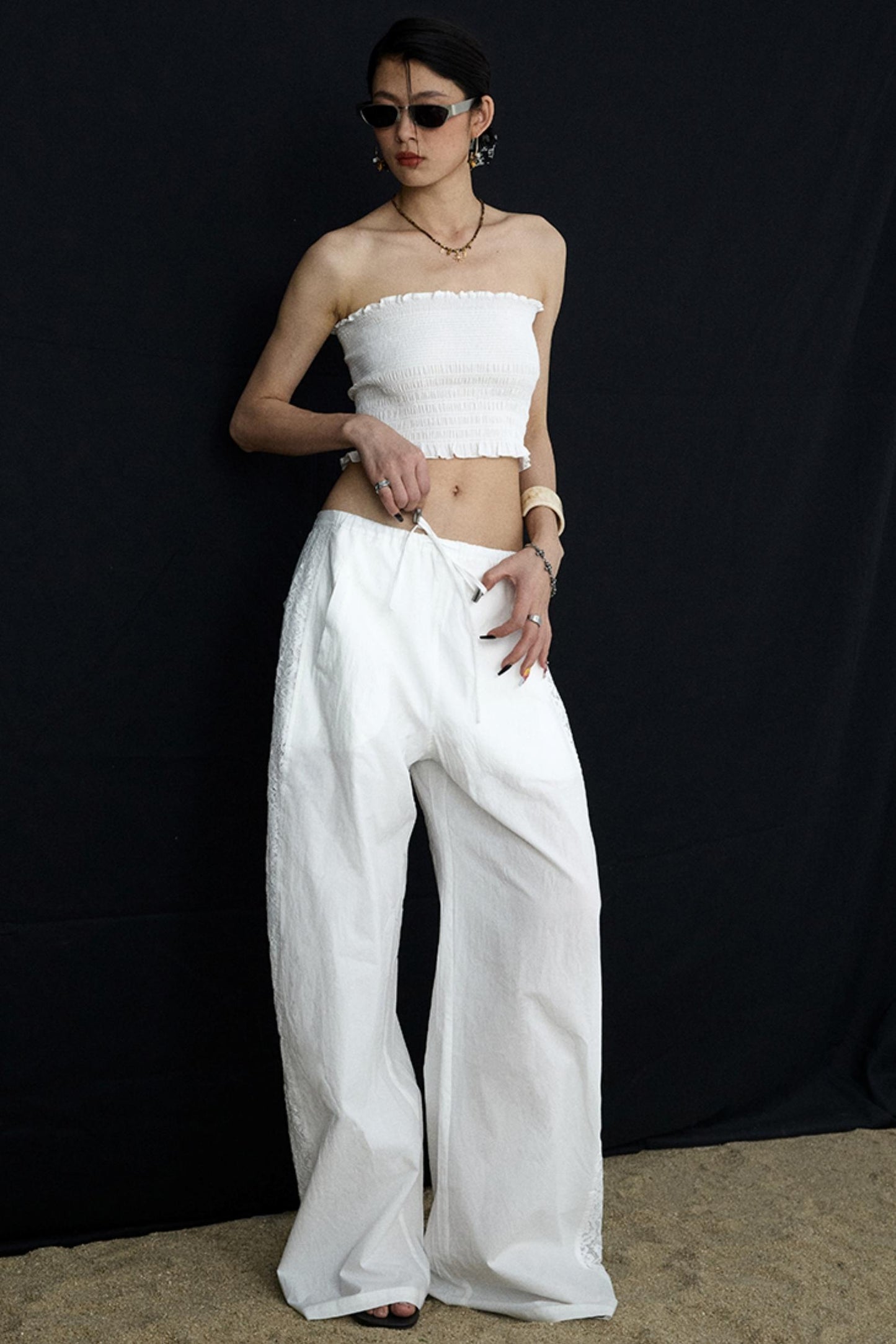 Back Lace Cut-Out Bandeau Top