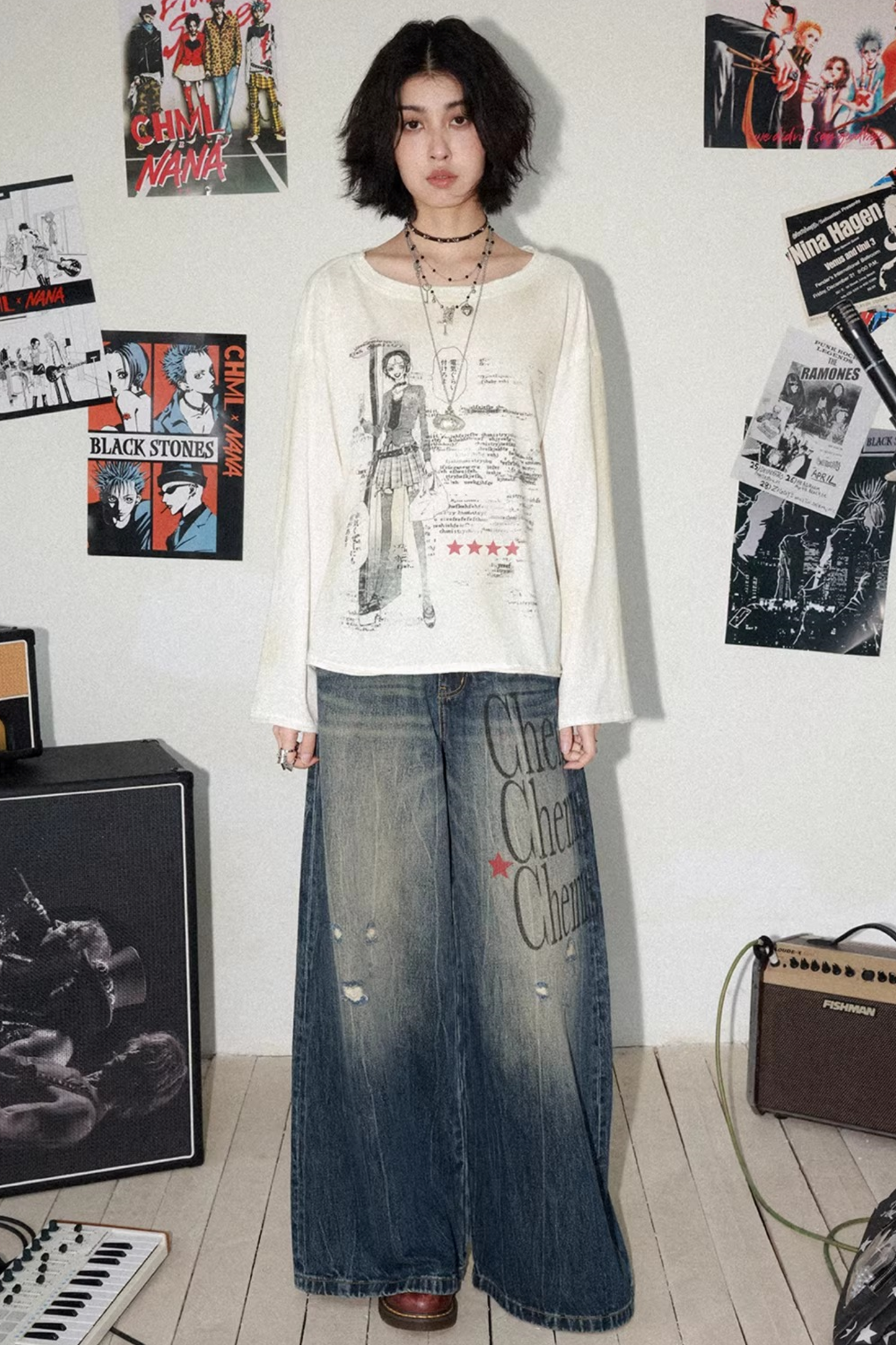 Vintage Distressed Printed Top
