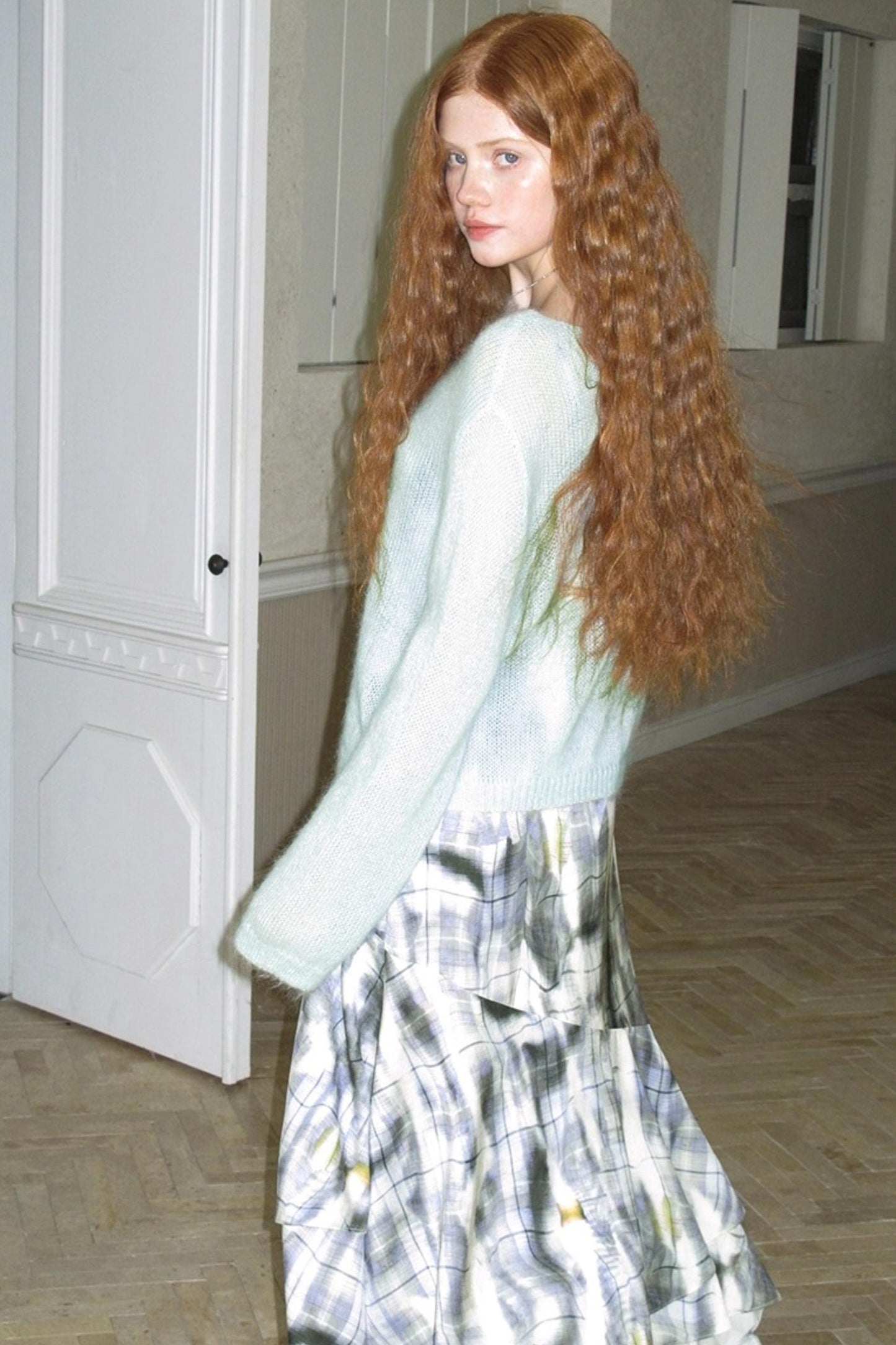 Absinthe Peach Mohair Sweater Top