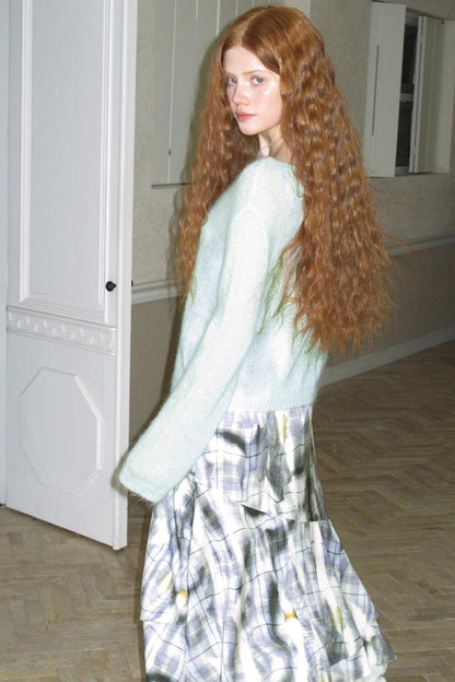 Absinthe Peach Mohair Sweater Top