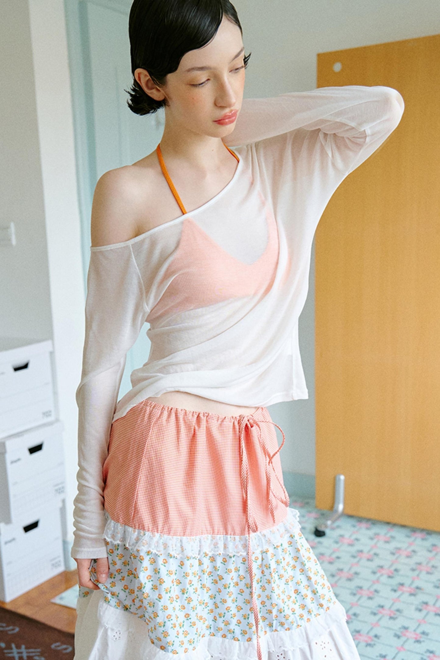 Asymmetrical Sleeve Top Set-UP