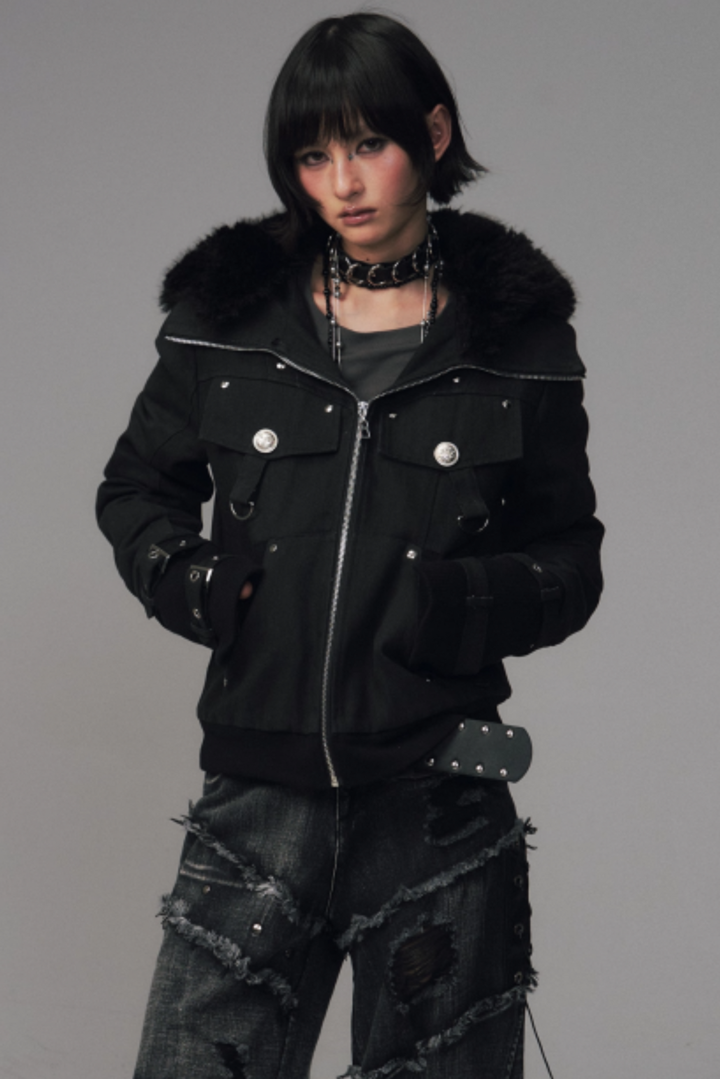 Retro Fur Hood Winter Jacket