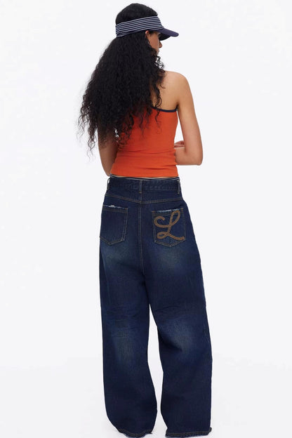 Sporty orange color-block vest close-up