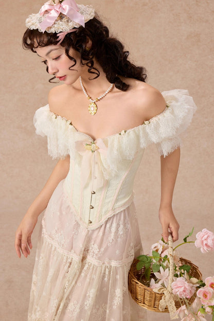 Morning Dew Lace Skirt Set-Up