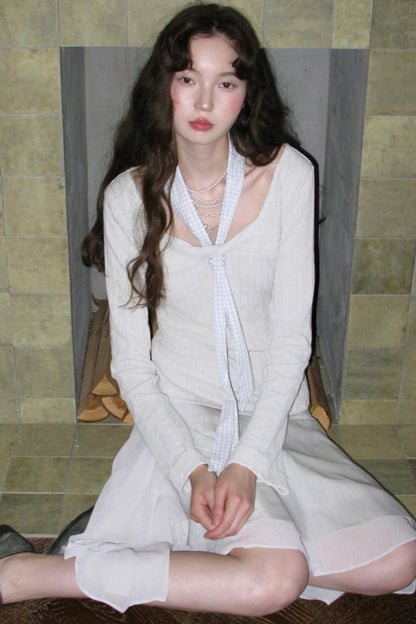 Minimalist Crew Neck Crochet Knit Top