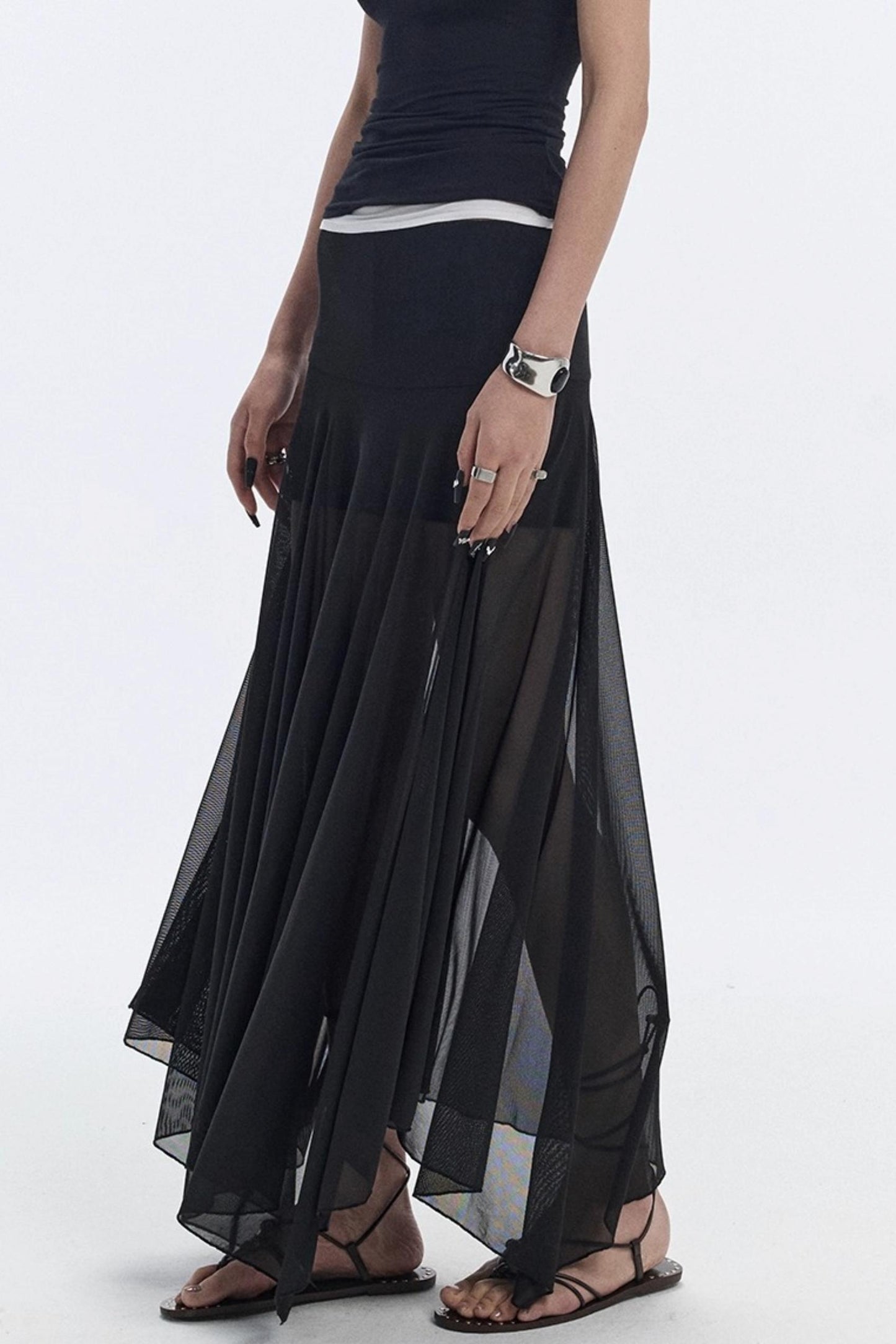 Breathing Black Summer Skirt