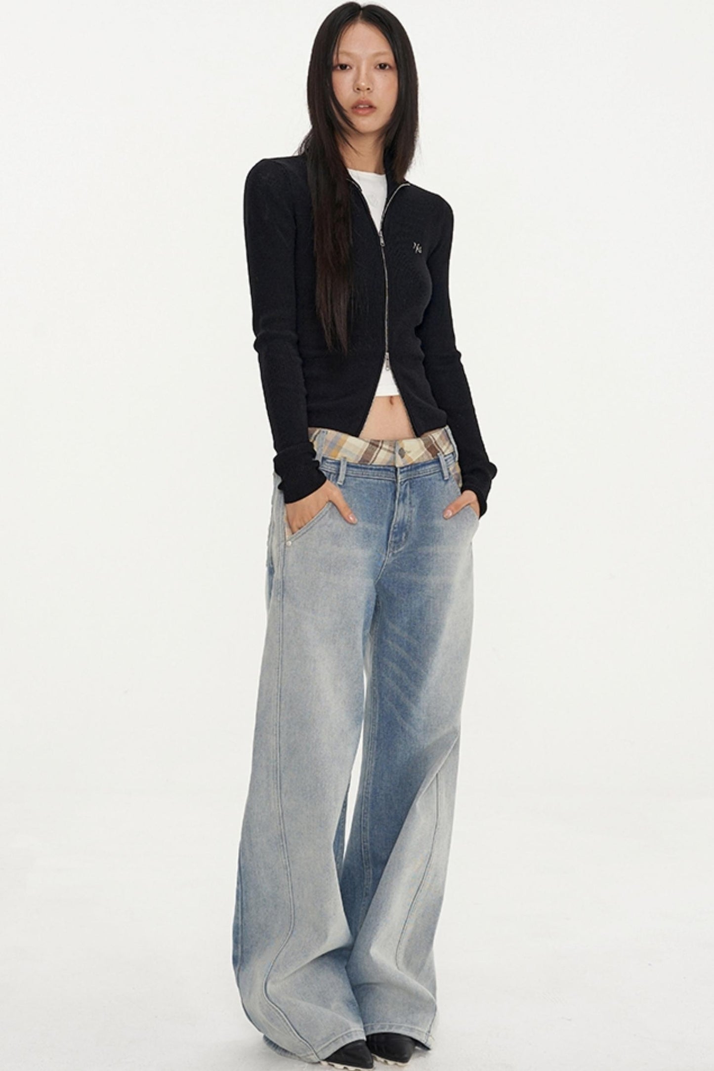 Loose Fit Straight Retro Denim Pants