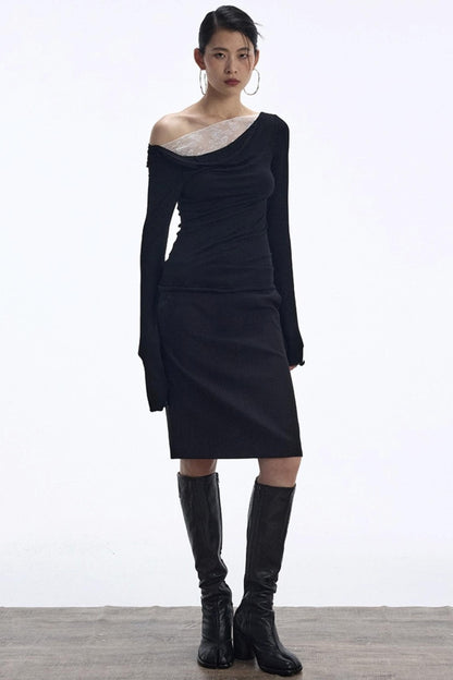 Minimalist Straight Suit Skirt