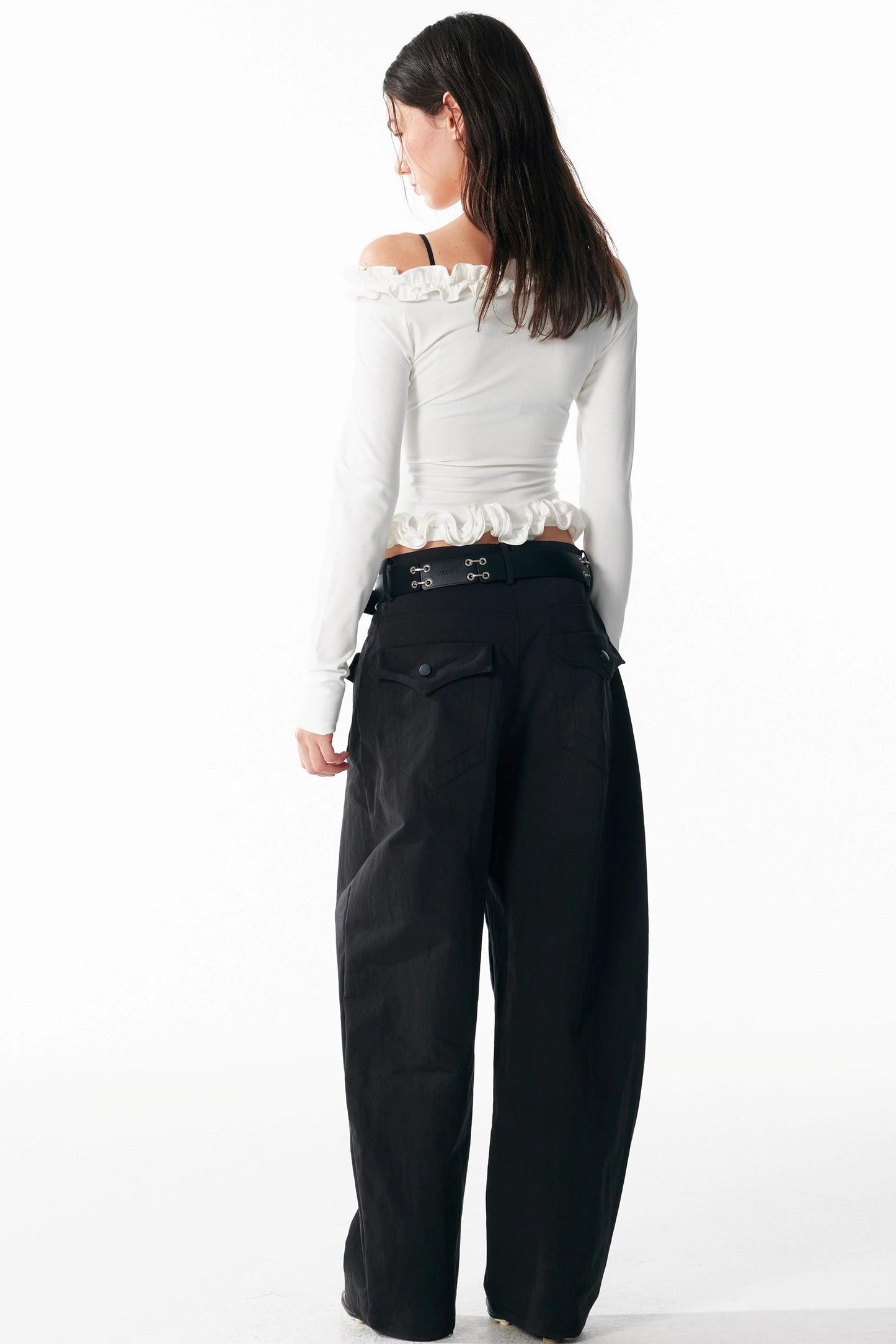 Irregular Lace Waist Slimming Top